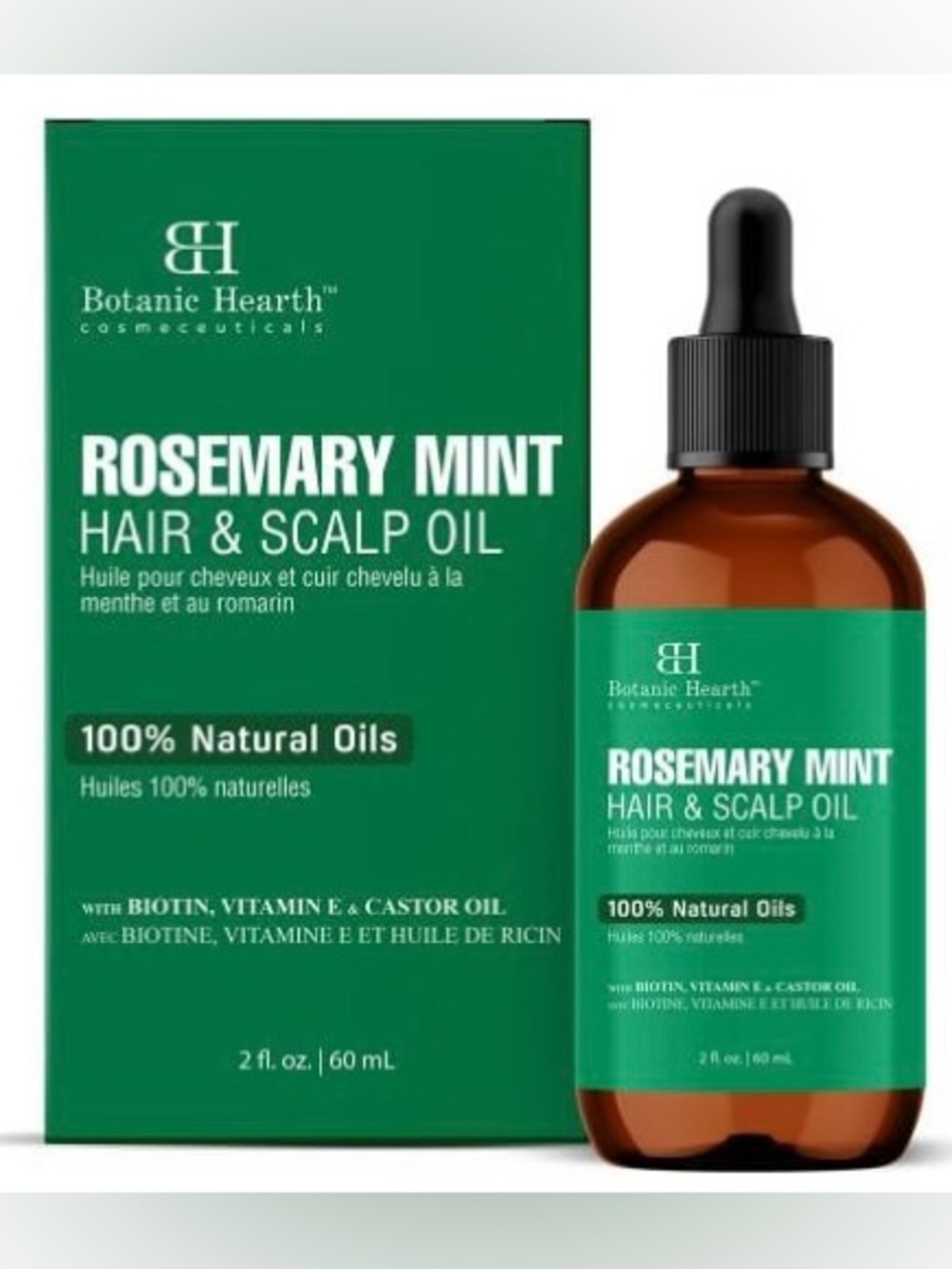 Botanic Hearth Rosemary Mint HAIR & SCALP OIL w/ Biotin & Vitamin E ~ New in Box